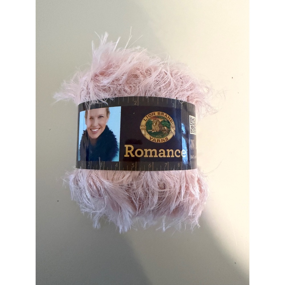 Lion Brand Romance Yarn Blush Pink Faux Fur Eyelash Specialty Yarn 1 skein